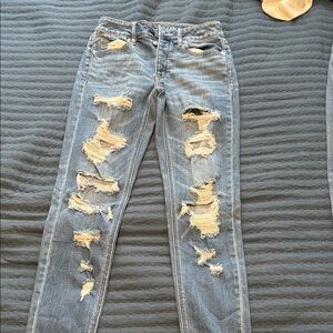 American Eagle Outfitters Distressed Light Blue Skinny Jeans